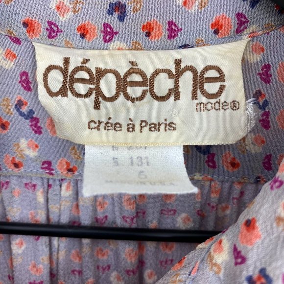 Vintage DÉPÈCHE MODE Crée á Paris Floral Pleated Dress Made in USA - Picture 14 of 16